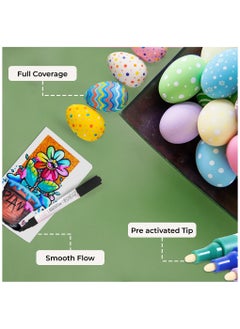 FATI ACCESSORIES Fati Color Pen Acrylic Markers Set of 12 Water Based Permanent Drawing Markers for Rock Art, Glass, Wood, Pottery, Stone, Paper, Fabric, Crafts, School Projects  - Image 3