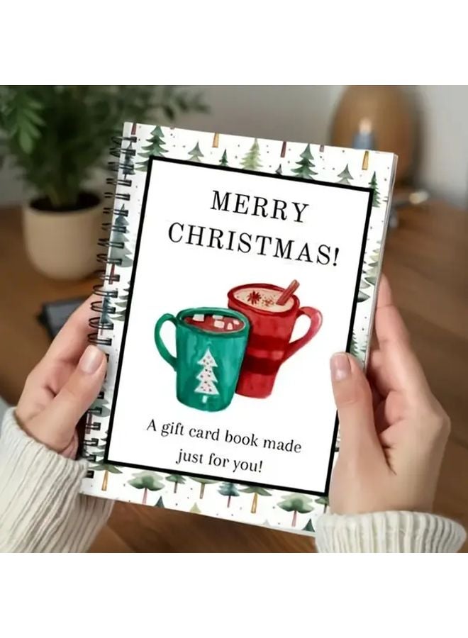 Christmas Gift Card Holder Book With Decorative Cover Blank Pages Holiday Phrases - Image 2