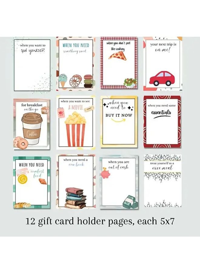 Christmas Gift Card Holder Book With Decorative Cover Blank Pages Holiday Phrases - Image 5