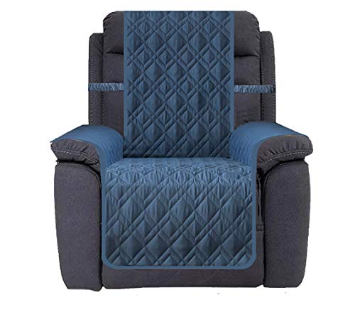 Ameritex Waterproof Nonslip Recliner Cover Stay in Place, Dog Chair Cover Furniture Protector, Ideal Recliner Slipcovers for Pets and Kids (Blue, 23") - Image 3