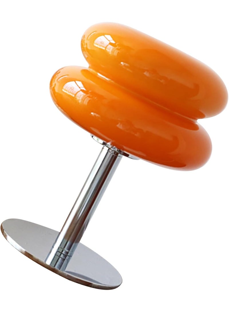 Mid Century Modern Mushroom Table Lamp - PC plastic Dimmable Retro Orange Egg Tart Bedside Lamp for Bedroom & Nightstand - Image 1