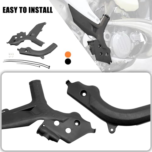ABCERRSI Motorcycle Frame Guard,Dirt Bike Frame Guard Plastic Protection Cover for EXC 300 SX SXF 2019 2020 EXC EXCF 125-500(Black) - Image 4