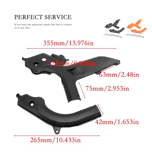 ABCERRSI Motorcycle Frame Guard,Dirt Bike Frame Guard Plastic Protection Cover for EXC 300 SX SXF 2019 2020 EXC EXCF 125-500(Black) - Image 2
