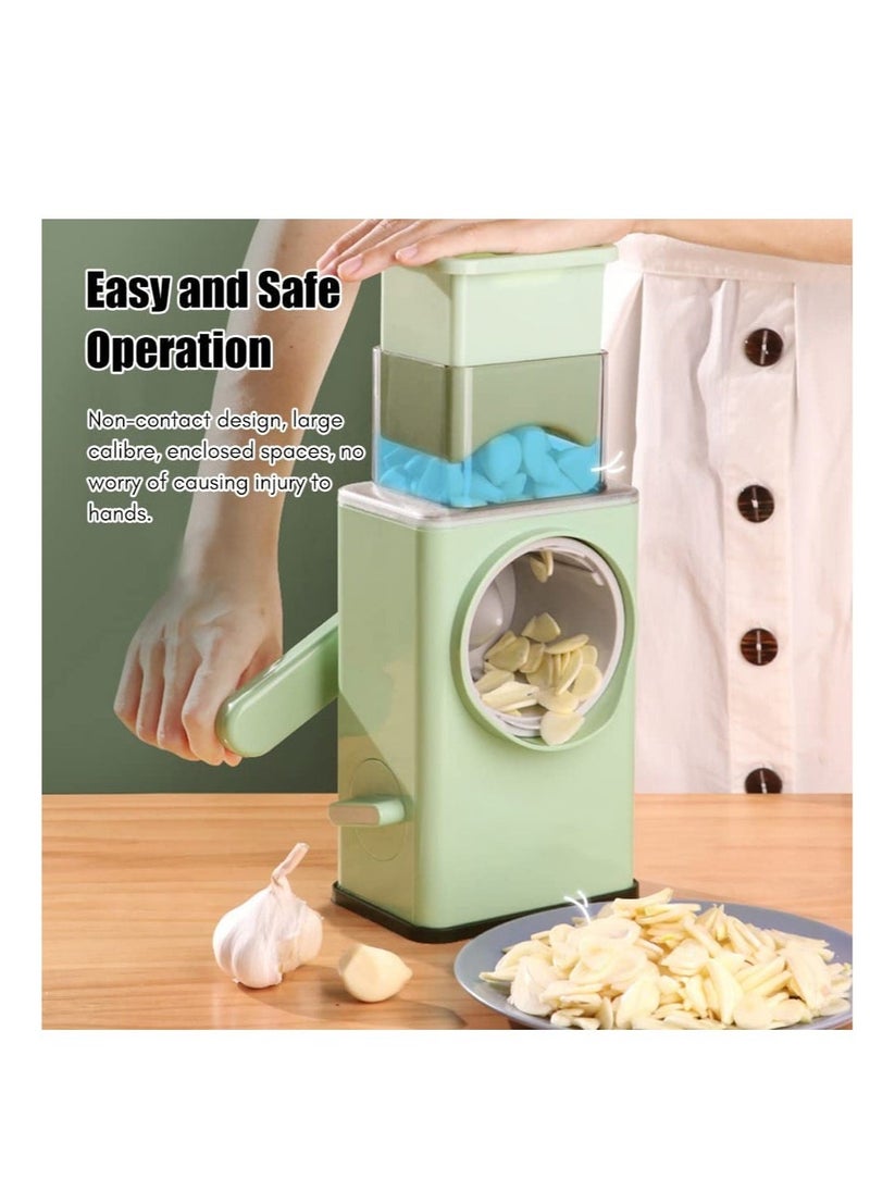 Raxoom Multifunctional Vegetable Cutter Chopper Rotary Cheese Grater 3-in-1 Shredder Slicer Grinder Salad Maker Machine with Stainless Steel Roller Blades for Vegetable Fruit Nut - Image 5