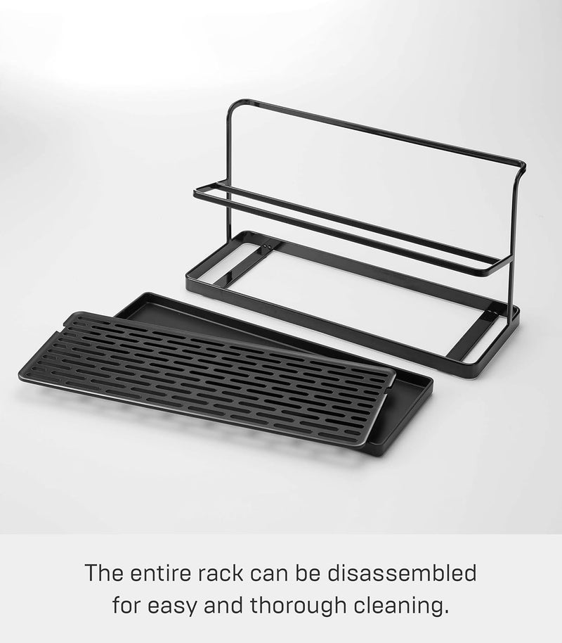 Yamazaki Home Tower Countertop Two Tier Bottle Drying Rack, Wide Jug Storage Stand with Drainage Tray for Kitchen Counter for Glass Metal Or Plastic Bottles - Steel - Image 4