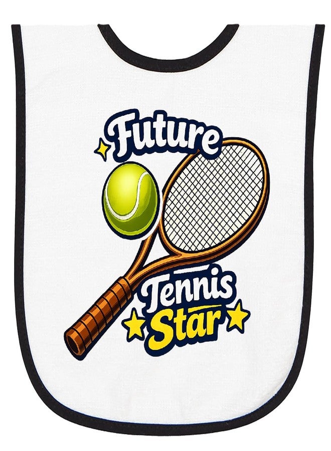 inktastic Future Tennis Star Baby Terry Cloth Bib White and Black 485cb - Image 1