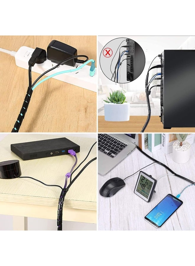 Poaker Spiral Wire Cable Wrap - Protective Cable Cover And Tidy Sleeve For Pc, Tv, Home And Office Cables Spiral Wrapping Band Organizer - Image 5