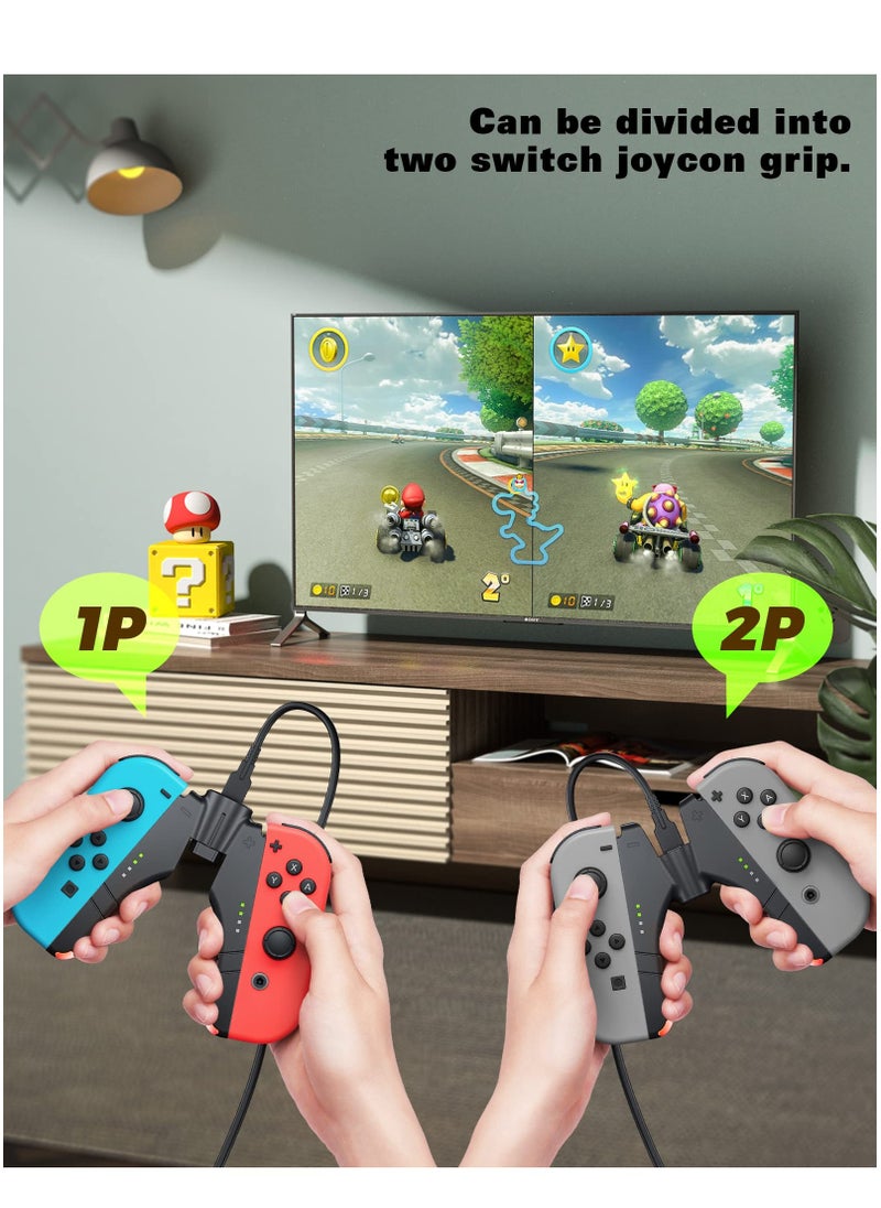 Generic - 4 in 1 Joycon Charger Grip for Nintendo Switch / OLED, Joy-Con Charging / Comfort Grip / Storage, Controller Holder for Switch Joycon / 3rd Party Joypad - Image 1