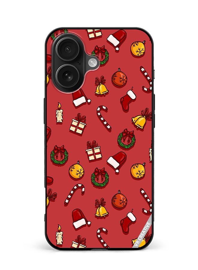 VR CREATIVE Protective Case Cover For Apple iPhone 16 Plus Christmas Symbols Design Multicolour