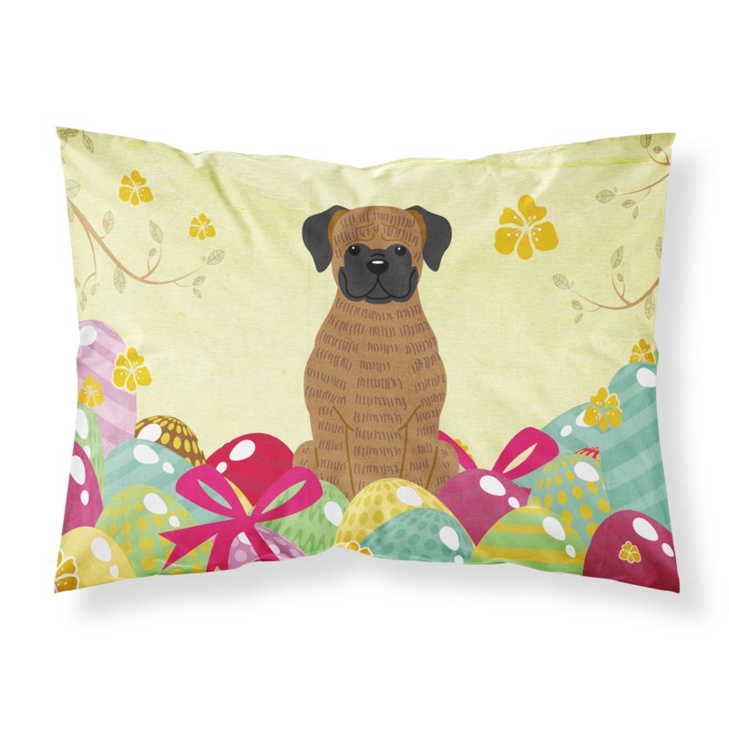 Caroline's Treasures Easter Eggs Brindle Boxer Fabric Standard Pillowcase 