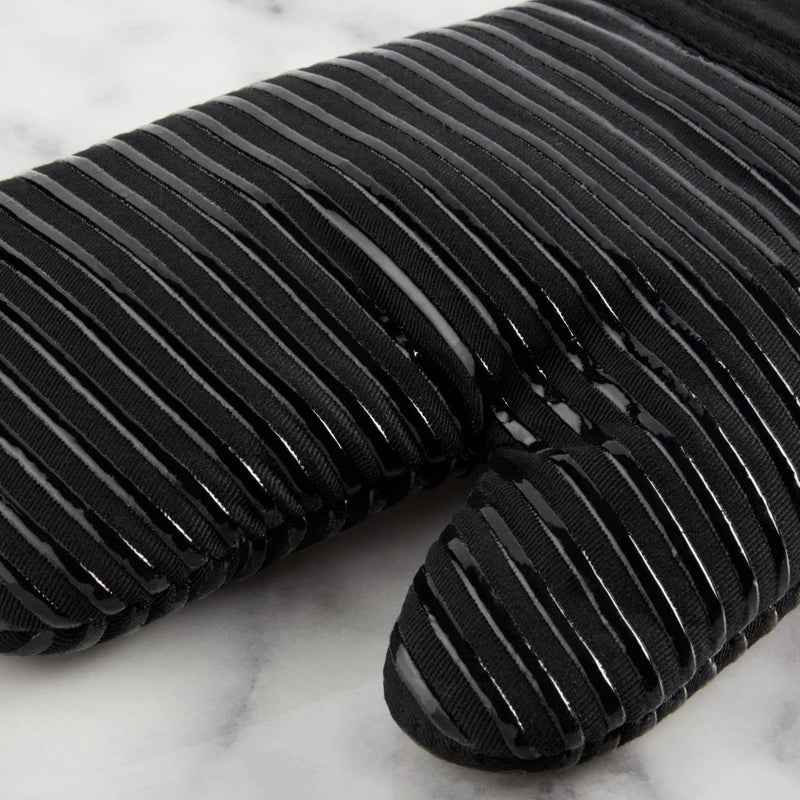 KitchenAid Quilted Cotton Terry Cloth Oven Mitt  Pot Holder Heat Resistant  16""x26""  7""x13"" & 7""x10""  Onyx Black - Image 4