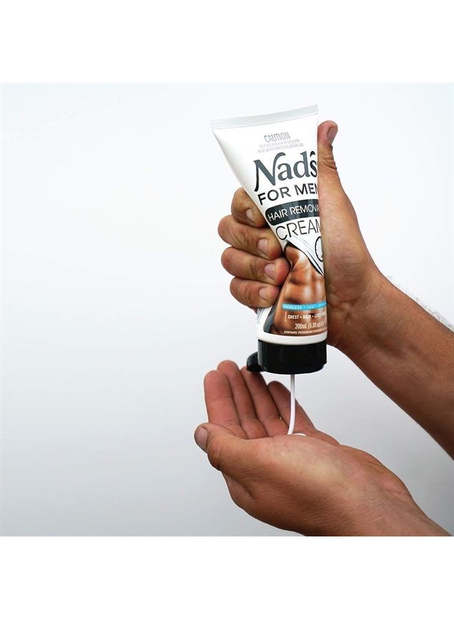 Nad's For Men كريم إزالة الشعر للرجال من نادز - إزالة الشعر بدون ألم للرجال - كريم مهدئ لإزالة الشعر الخشن غير المرغوب فيه من الجسم للرجال، 6.8 أونصة - Image 2