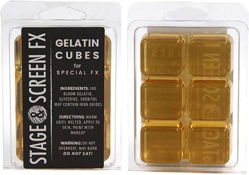 Professional FX Makeup Gelatin Cubes 4 oz. Clear - A Safe Alternative to Latex! Special FX Makeup, Skin Effects, Scars, Prosthetics Easy!