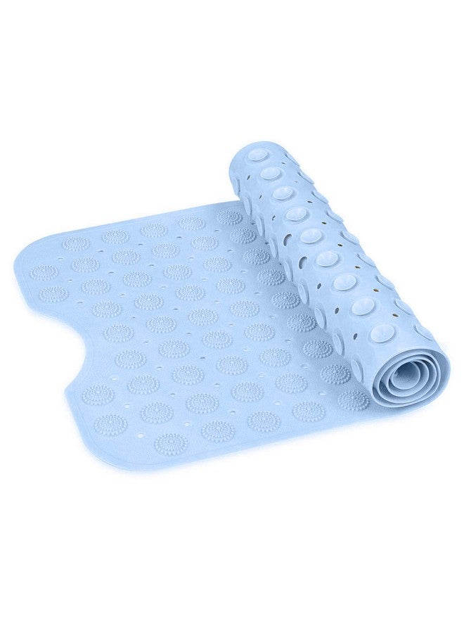 Lifekrafts Anti-Slip PVC Bathroom Shower Bath Mat (Blue, Accu-Pebble, 100x40 cm) - Image 1