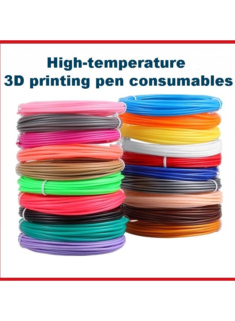Generic Accessories for 3D printing pen: High temperature PCL filament (50 meters) 10 rolls (10 colors)  - Image 1