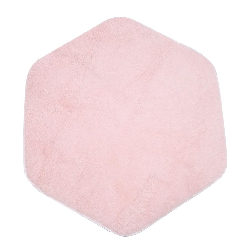Hexagon Plush Velvet Play Tent Mat Pink Cushion Pad Soft Nursery Rug Indoor Playhouse - Image 2