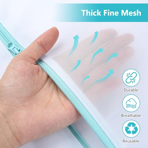 OTraki Mesh Laundry Bag for Delicates, 24 x 32 inch Large Mesh Delicates Bag for Washing Machine, Zippered Net Laundry Bag for Sweater Bed Sheet Blanket Toy College Dorm Don't Drying, Melting 140-176℉ - Image 3