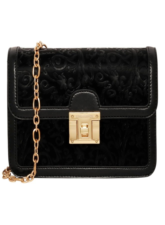 Lino Perros Embossed Black Handbag - Image 1
