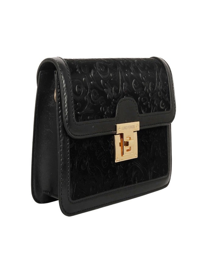Lino Perros Embossed Black Handbag - Image 2