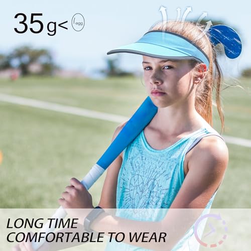 Jastore Kids Quick Drying Sun Visor Hat Lightweight Summer Runninig Tennis Golf Visor Hat for Girls Boys (US, Age, 5 Years, 12 Years, White) - Image 3