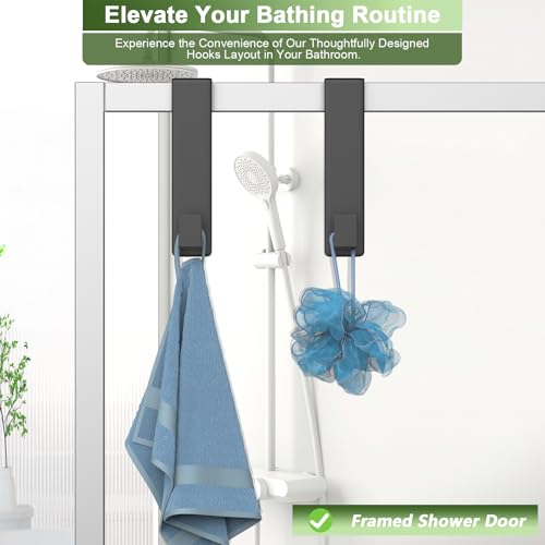 VINHOLD Over The Door Hooks, Door Hanger Hooks for Hanging Heavy Duty, Hat Organizer Coat Rack Towel Hooks for Bathroom, Door Rack for Bedroom Entryway Office (Black, 2 Pack, Fits 1-3/4" Thick Door) - Image 5