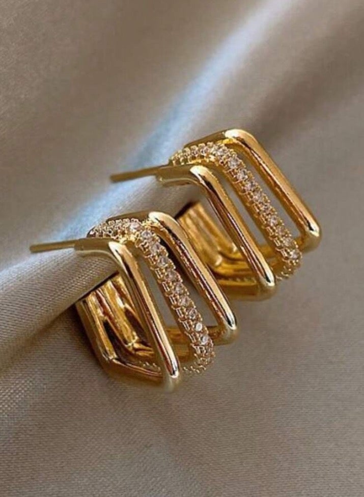 18k Gold Plated Stainless Hoops Steel Earrings For Women - Image 2