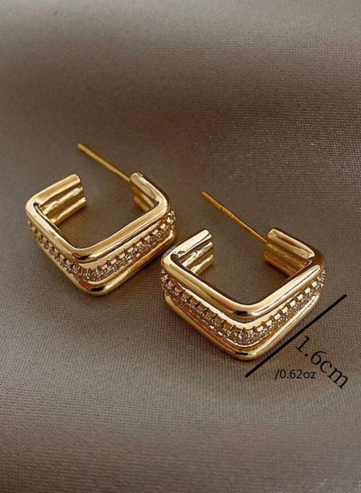 18k Gold Plated Stainless Hoops Steel Earrings For Women - Image 3