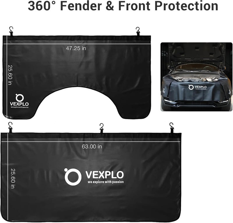 VEXPLO أغطية الرفرف المغناطيسية Vexplo للميكانيكيين، 3 قطع حماية الرفرف مزدوجة الطبقة للميكانيكيين مع خطافات ومغناطيس قوي مخيط، ملحقات ميكانيكية عالمية - مقاس M مضاد لامتصاص الروائح الكريهة - Image 2