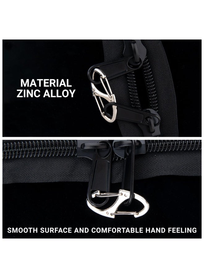 8 Pcs Anti-Theft Zipper Clips, Dual Opening Zipper Pull Locks, Silver & Black Replacement Parts for Backpack, Suitcase & Camping - Image 4