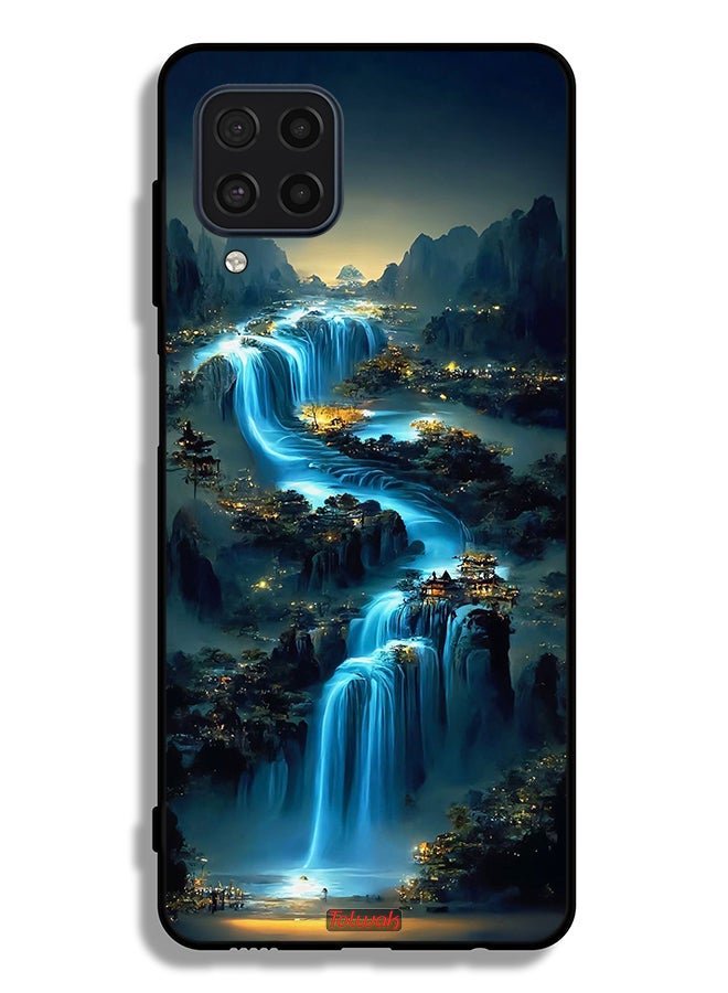Tolwak Samsung Galaxy M32 4G Protective Case Cover Waterfall Art - Image 2