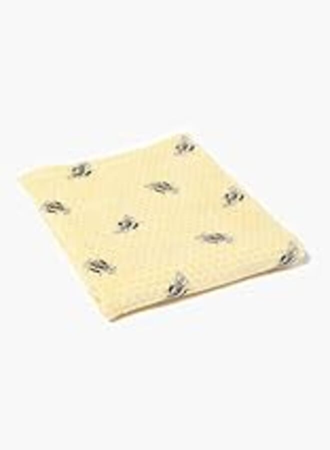 Matalan Honeycomb Bee Fleece Throw, 150 cm x 130 cm Size, Yellow