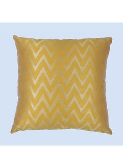 BYFT BYFT Orchard Cushion Cover 16 x 16 inch (Zig Zag Design - Yellow) 40 x 40 cm Luxury Decorative Cushion Cover for Sofa, Bed & Living Room- Set of 2 without inserts  - Image 3