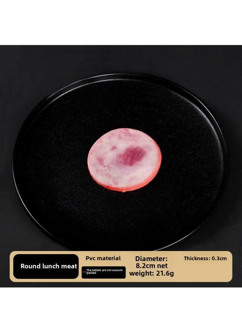 Simulated Sirloin Steak Ornaments Fake Beef Model And Beef Snowflake Tomahawk Denim Bone Barbecue Slice Luncheon Meat-Color:Round Lunch Meat Slices