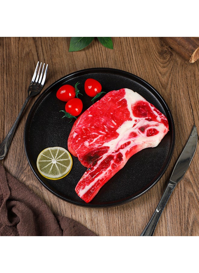 Simulated Sirloin Steak Ornaments Fake Beef Model And Beef Snowflake Tomahawk Denim Bone Barbecue Slice Luncheon Meat-Color:Round Lunch Meat Slices