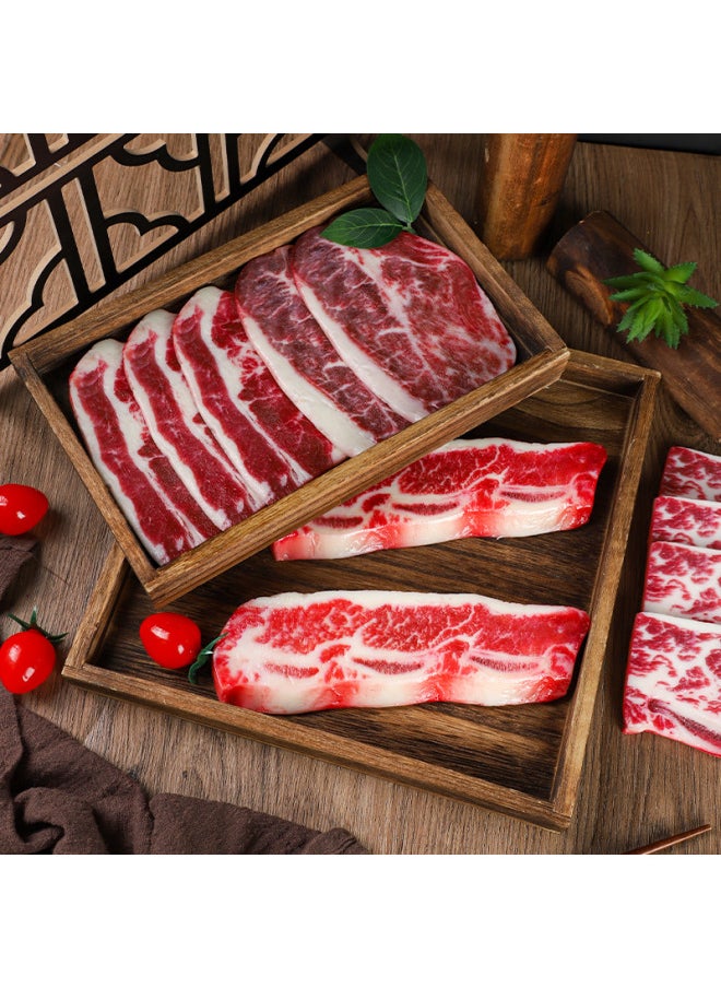 Simulated Sirloin Steak Ornaments Fake Beef Model And Beef Snowflake Tomahawk Denim Bone Barbecue Slice Luncheon Meat-Color:Round Lunch Meat Slices