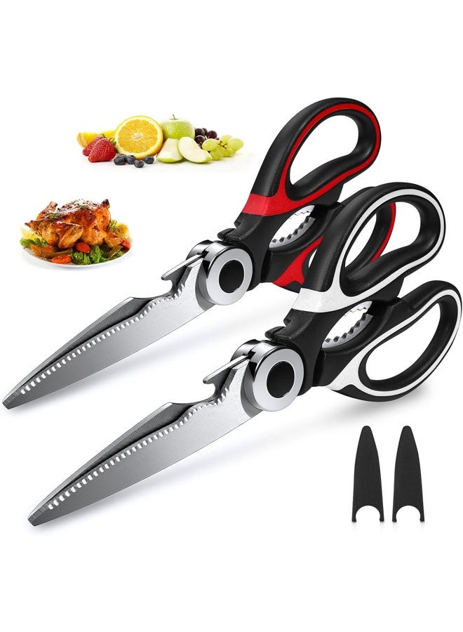 Bukela Utility Kitchen Scissors, 2 Pack, Heavy Duty Meat Shears, Dishwasher Safe Kitchen Scissors, Stainless Steel Multifunction Scissors for Food, Chicken, - Image 1
