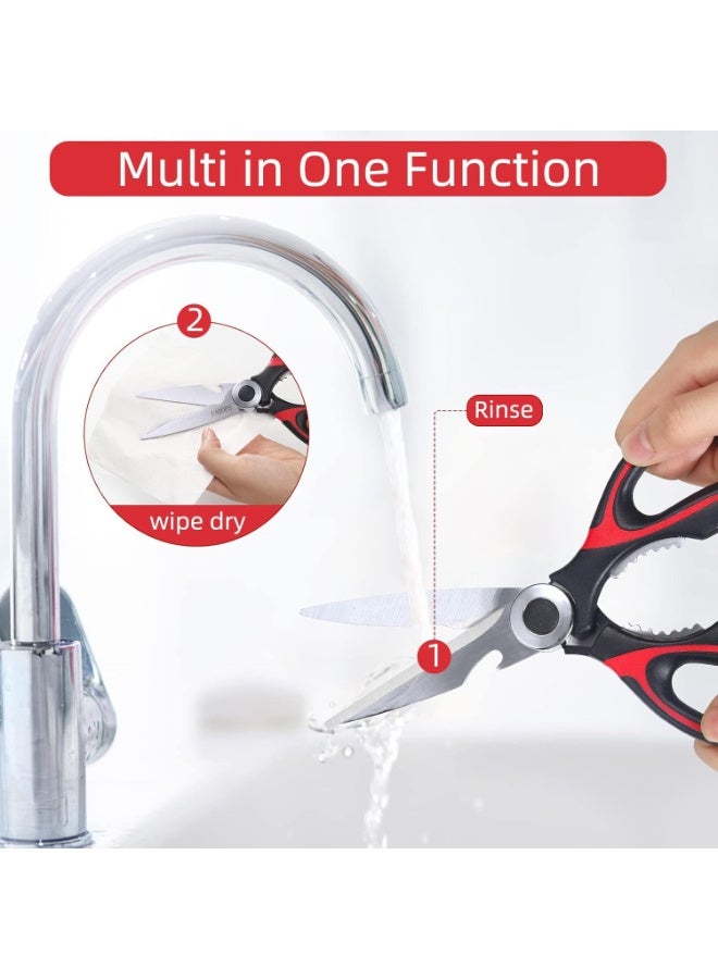 Bukela Utility Kitchen Scissors, 2 Pack, Heavy Duty Meat Shears, Dishwasher Safe Kitchen Scissors, Stainless Steel Multifunction Scissors for Food, Chicken, - Image 2