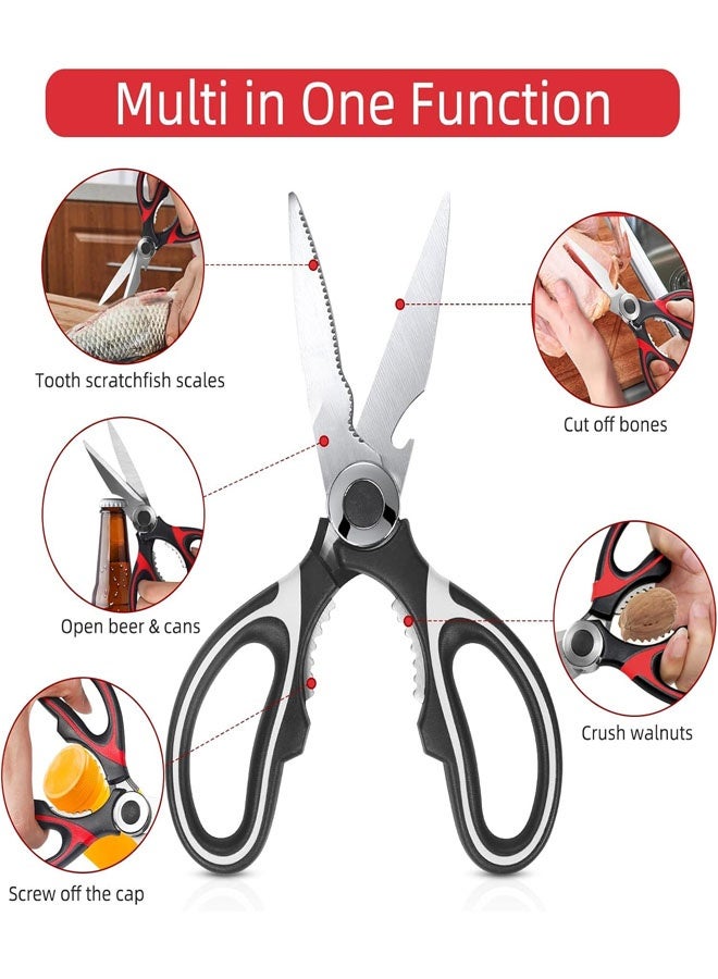 Bukela Utility Kitchen Scissors, 2 Pack, Heavy Duty Meat Shears, Dishwasher Safe Kitchen Scissors, Stainless Steel Multifunction Scissors for Food, Chicken, - Image 5
