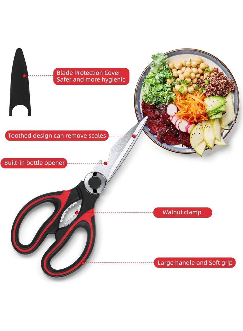 Bukela Utility Kitchen Scissors, 2 Pack, Heavy Duty Meat Shears, Dishwasher Safe Kitchen Scissors, Stainless Steel Multifunction Scissors for Food, Chicken, - Image 3
