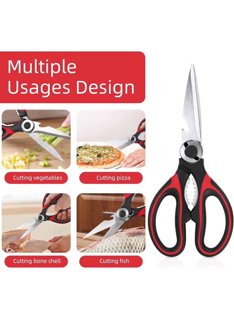 Bukela Utility Kitchen Scissors, 2 Pack, Heavy Duty Meat Shears, Dishwasher Safe Kitchen Scissors, Stainless Steel Multifunction Scissors for Food, Chicken, - Image 4