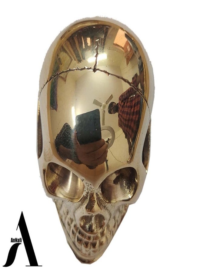 AnNafi® Walking Cane Design King Solid Brass Skull Handle Gold Ebony Wood Brown | Tone Natural Wooden Cane Walking Stick for Men & Women | Decorative Staff Display Formal Fritz (Brass Skull Handle) - Image 4