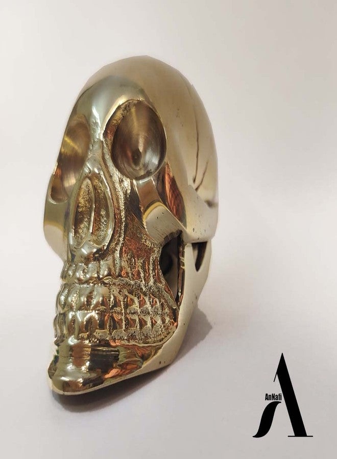 AnNafi® Walking Cane Design King Solid Brass Skull Handle Gold Ebony Wood Brown | Tone Natural Wooden Cane Walking Stick for Men & Women | Decorative Staff Display Formal Fritz (Brass Skull Handle) - Image 2