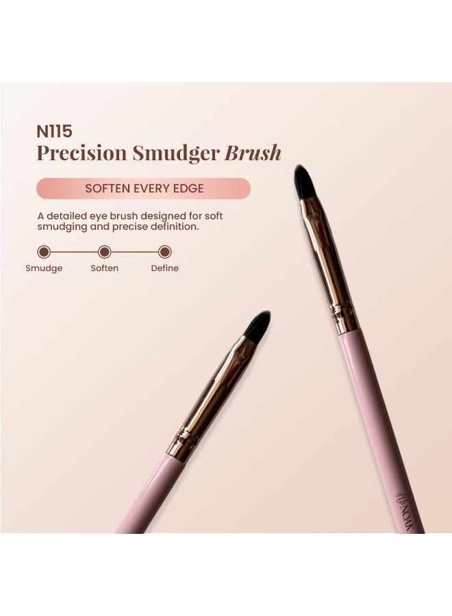 NOAK N115 Precision Smudger Brush | Detail Eye Makeup Brush for Smudging, Blending & Smokey Eye Looks | Soft Dense Bristles | Reusable - Image 3