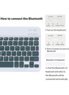 روك بو حافظة لوحة مفاتيح لجهاز iPad 10.2 الجيل التاسع 2021/ الجيل الثامن 2020/ الجيل السابع 2019 مع لوحة مفاتيح لاسلكية قابلة للفصل مغناطيسيًا وحامل لجهاز iPad 9th/8th/7th مقاس 10.2 بوصة مع وضع السكون/التنشيط التلقائي  - Image 4