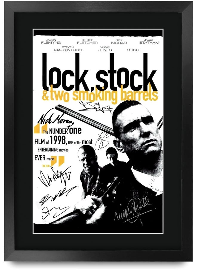 HWC Trading HWC Trading Lock, Stock & Two Smoking Barrels Jason Statham, Vinnie Jones Gifts Printed Signed Autograph Picture for Movie Memorabilia Fans - 16" x 12" Framed  - Image 1