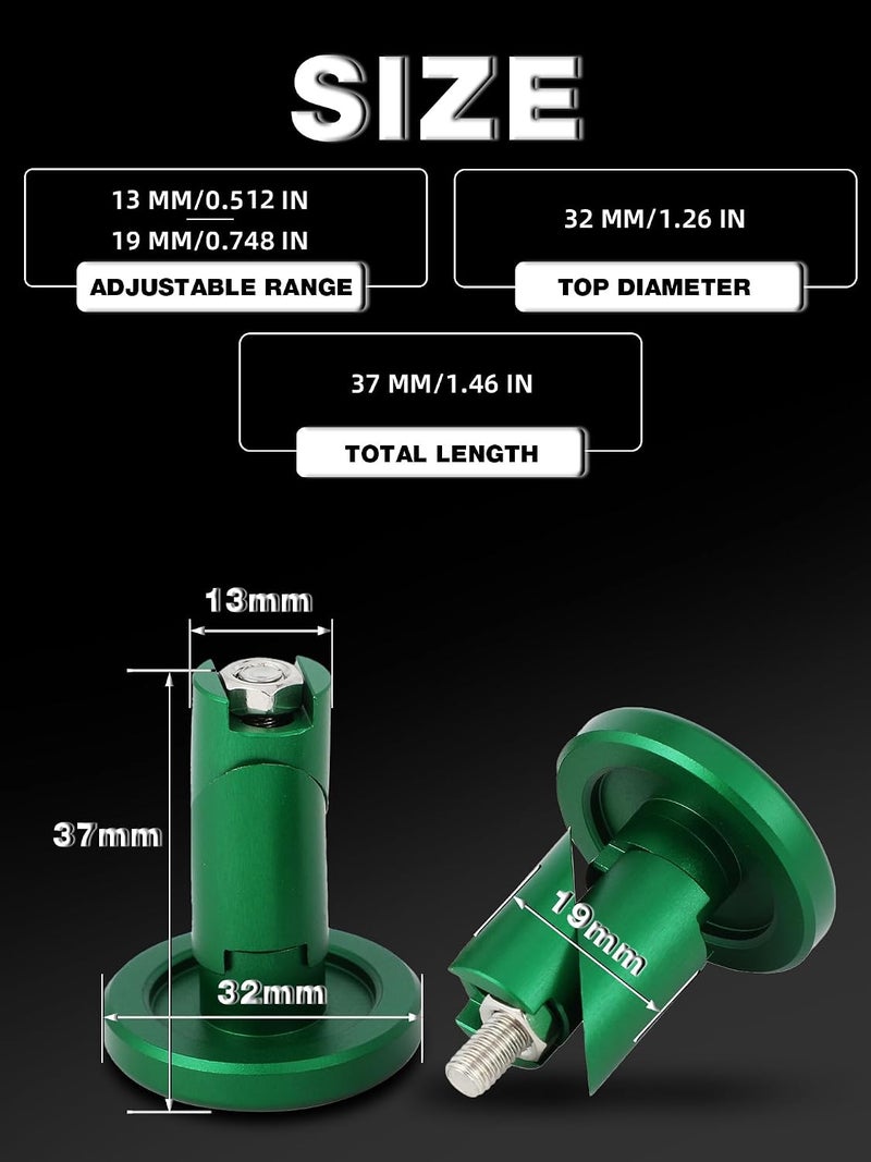 BAOUFF Bar End Plugs,CNC Adjustable 13-20mm Universal for 7/8" 22mm Handlebar for Motorcycle Dirt Pit Street Bike ATV Bicycle Mountain Bike Off Road-Green - Image 3