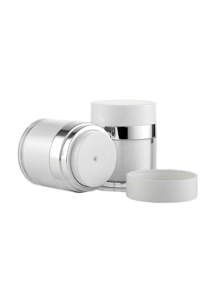 ريتسي عبوة من 2 عبوة من عبوات مستحضرات التجميل الخالية من الهواء، برطمانات مضخة هواء من الأكريليك الفارغة، زجاجات مفرغة من الهواء للسفر، عبوات عينات كريم لوشن، عبوات تعبئة مستحضرات التجميل، زجاجة مضخة برطمان (50 جرام/1.7 أونصة) - Image 1