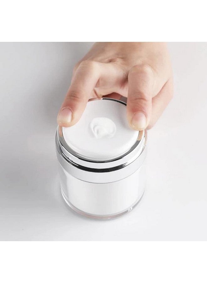 ريتسي عبوة من 2 عبوة من عبوات مستحضرات التجميل الخالية من الهواء، برطمانات مضخة هواء من الأكريليك الفارغة، زجاجات مفرغة من الهواء للسفر، عبوات عينات كريم لوشن، عبوات تعبئة مستحضرات التجميل، زجاجة مضخة برطمان (50 جرام/1.7 أونصة) - Image 2