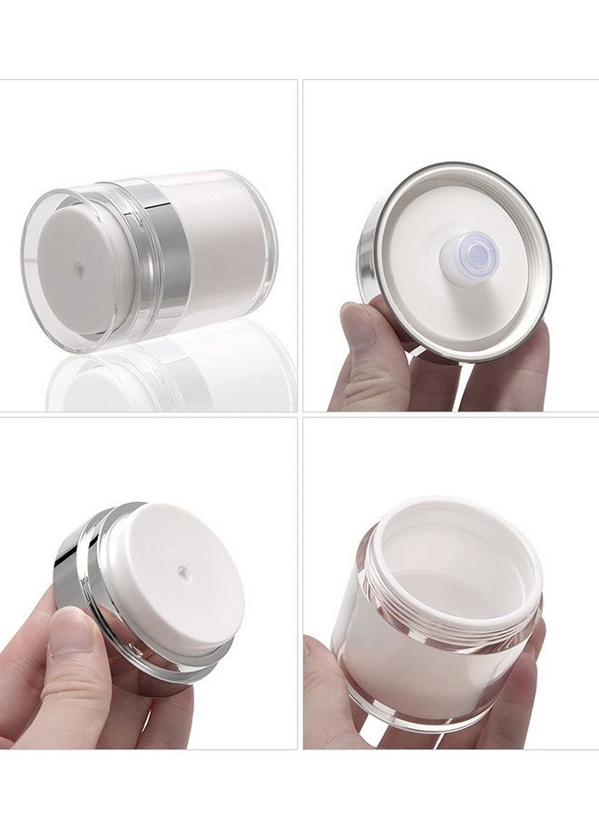 ريتسي عبوة من 2 عبوة من عبوات مستحضرات التجميل الخالية من الهواء، برطمانات مضخة هواء من الأكريليك الفارغة، زجاجات مفرغة من الهواء للسفر، عبوات عينات كريم لوشن، عبوات تعبئة مستحضرات التجميل، زجاجة مضخة برطمان (50 جرام/1.7 أونصة) - Image 3