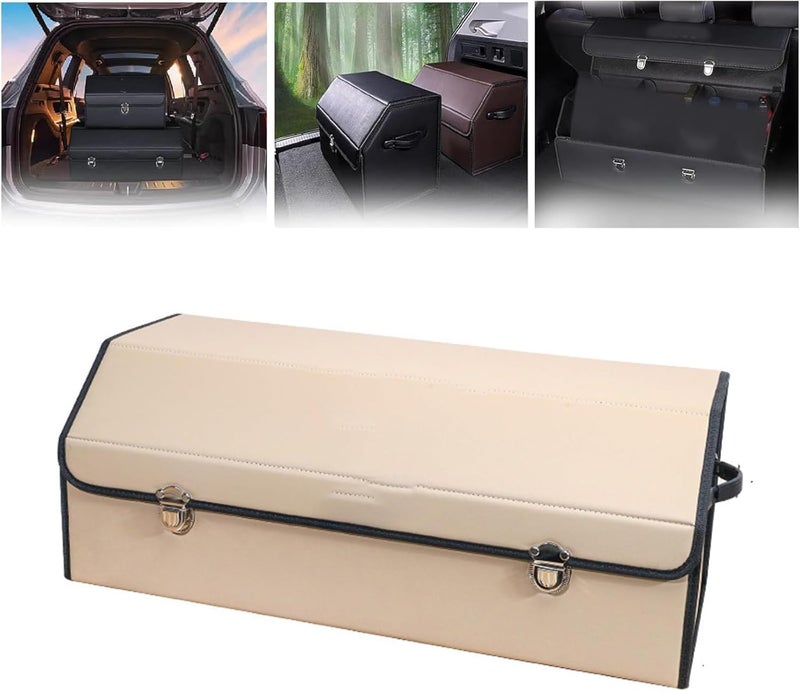 Your Personal Car Trunk Maestro, Car Trunk, Car Trunk Box, Car Organizers and Storage, Car Trunk Organizer Portable Foldable Waterproof for Car,Home,Camping (Beige XL) - Image 1